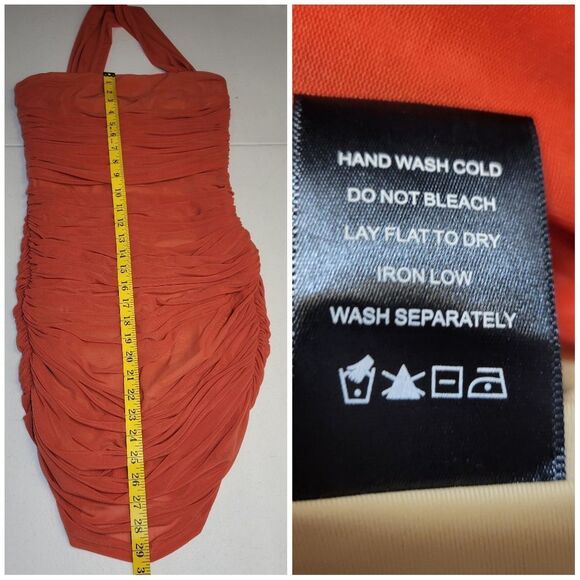 Michael Costello x REVOLVE Honor Mini Dress in Rust Ruched Bodycon - Picture 13 of 13